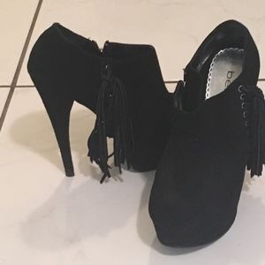 Bebe Black Suede Ankle Bootie